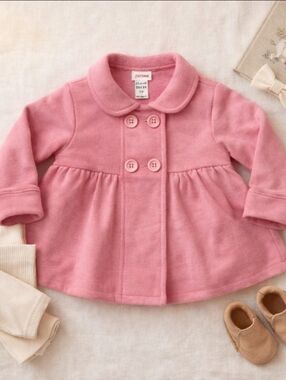 Zutano 3T Pink Swing Jacket Cotton Toddler Coat Peter Pan Collar Boutique